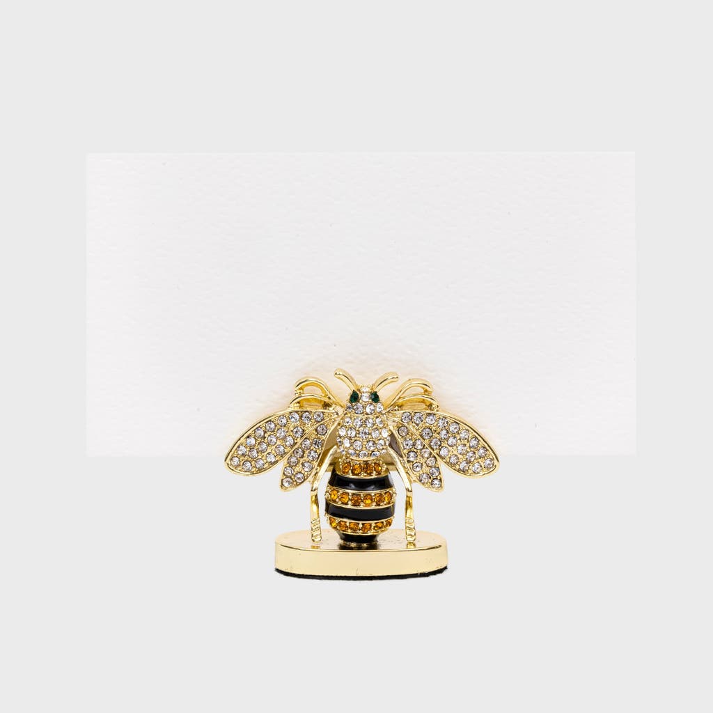 Joanna Buchanan Stripey Bee Placecard Holders, Set Of Two In Gold