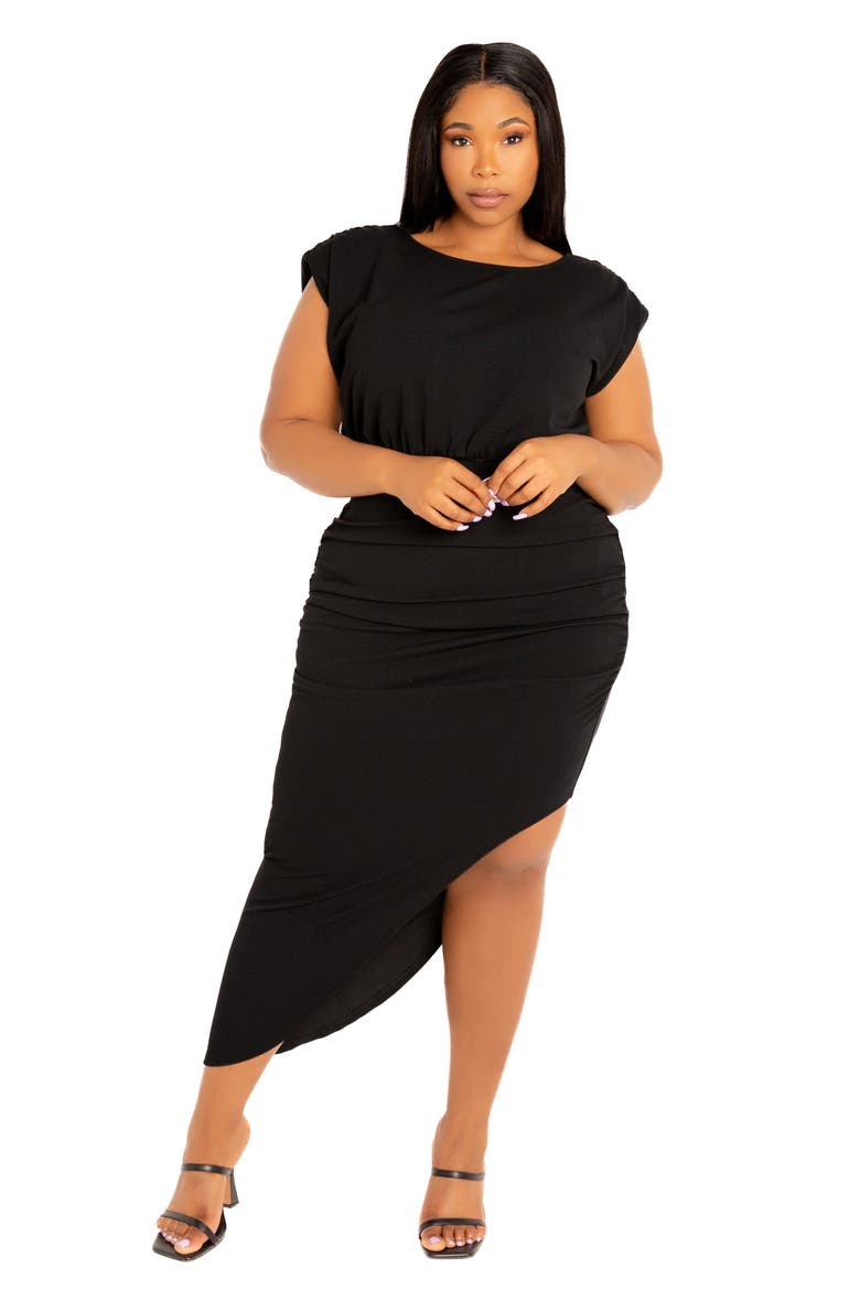 Sleeveless Asymmetric Hem Dress, Alternate, color, BLACK