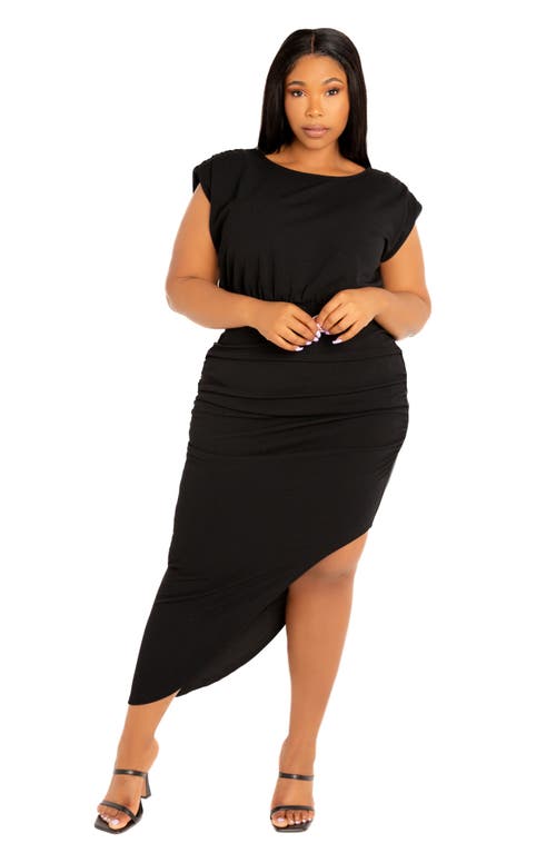Shop Buxom Couture Sleeveless Asymmetric Hem Dress In Black