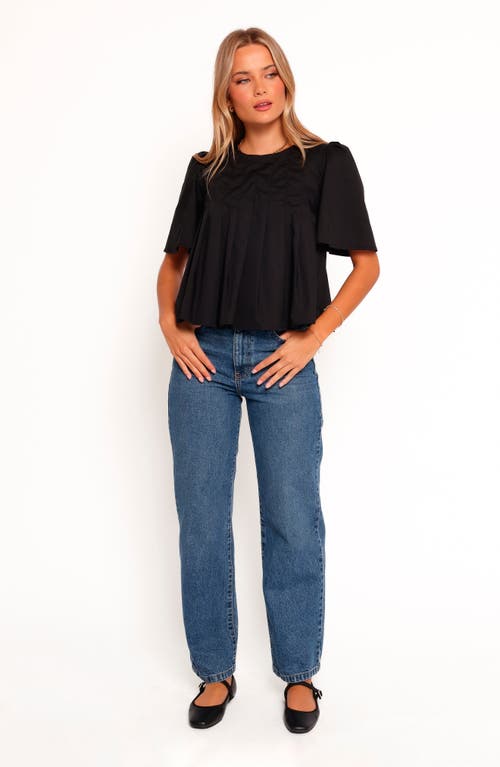 Petal And Pup Petal & Pup Geneva Pleated Cotton Top In Black