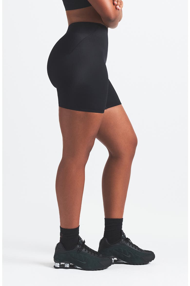 Bonded Waist Bike Shorts, Alternate, color, OBSIDIAN