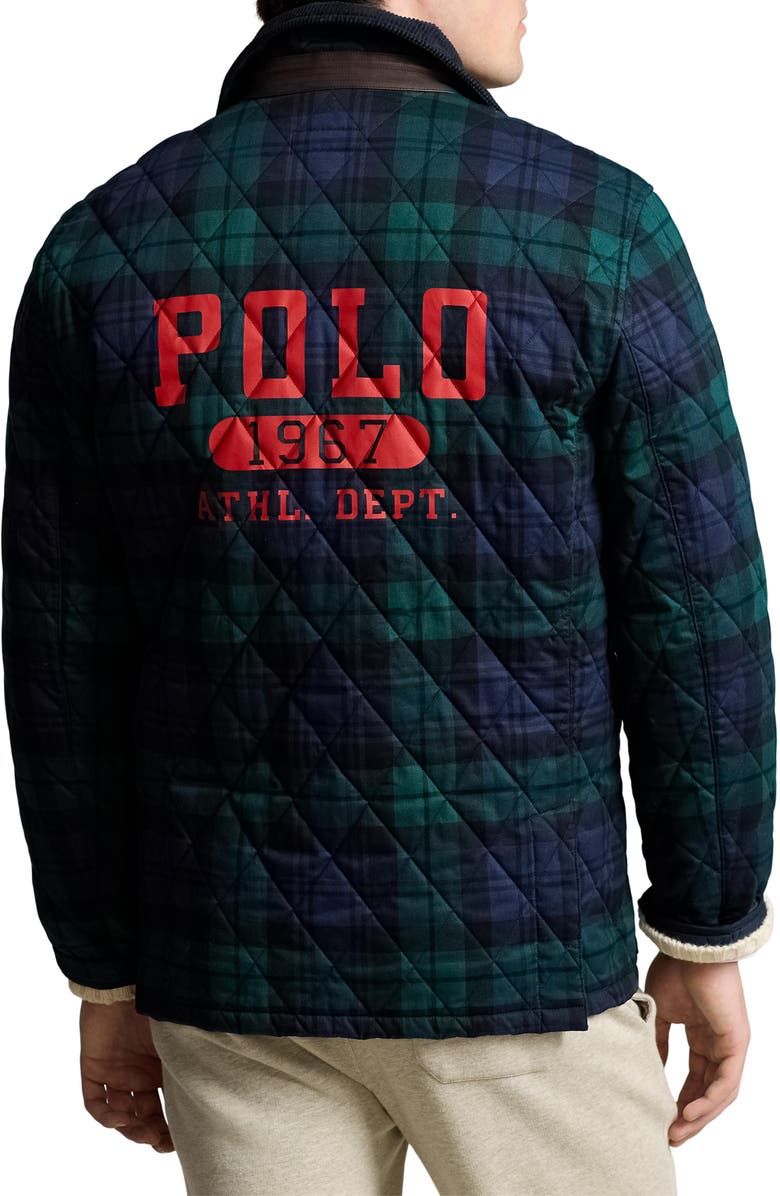 Polo Ralph Lauren Plaid Cotton Quilted Barn Jacket, Alternate, color, 