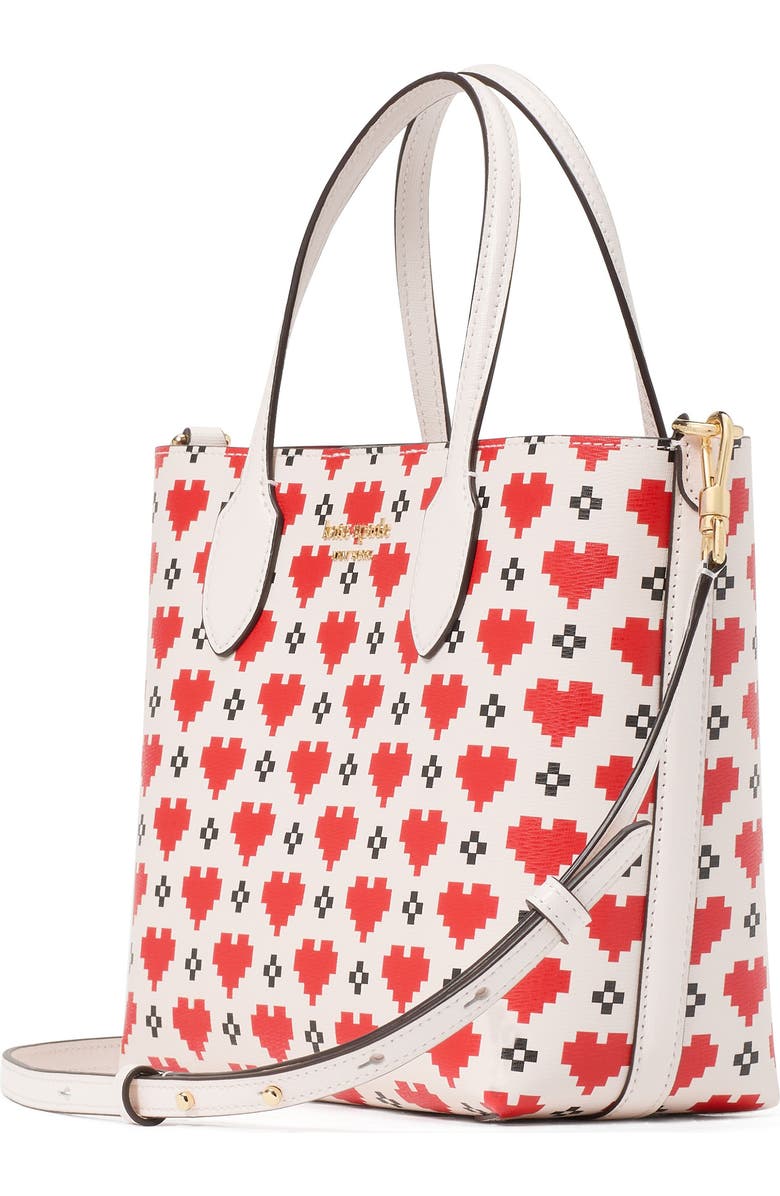 Kate Spade New York bleecker pixelated hearts print crossbody tote, Alternate, color,
