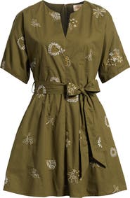 CIEBON Zahra Embroidered Flare Minidress