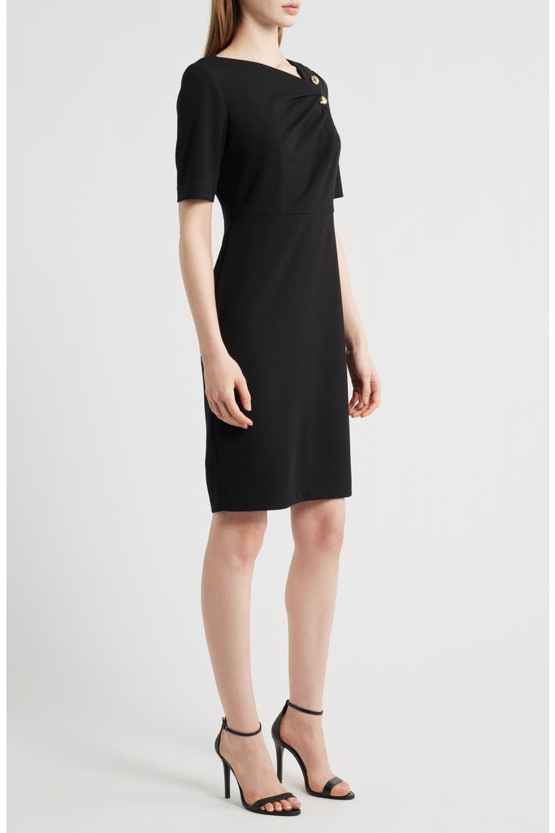 Bar Pin Sheath Dress, Alternate, color, ANNE BLACK