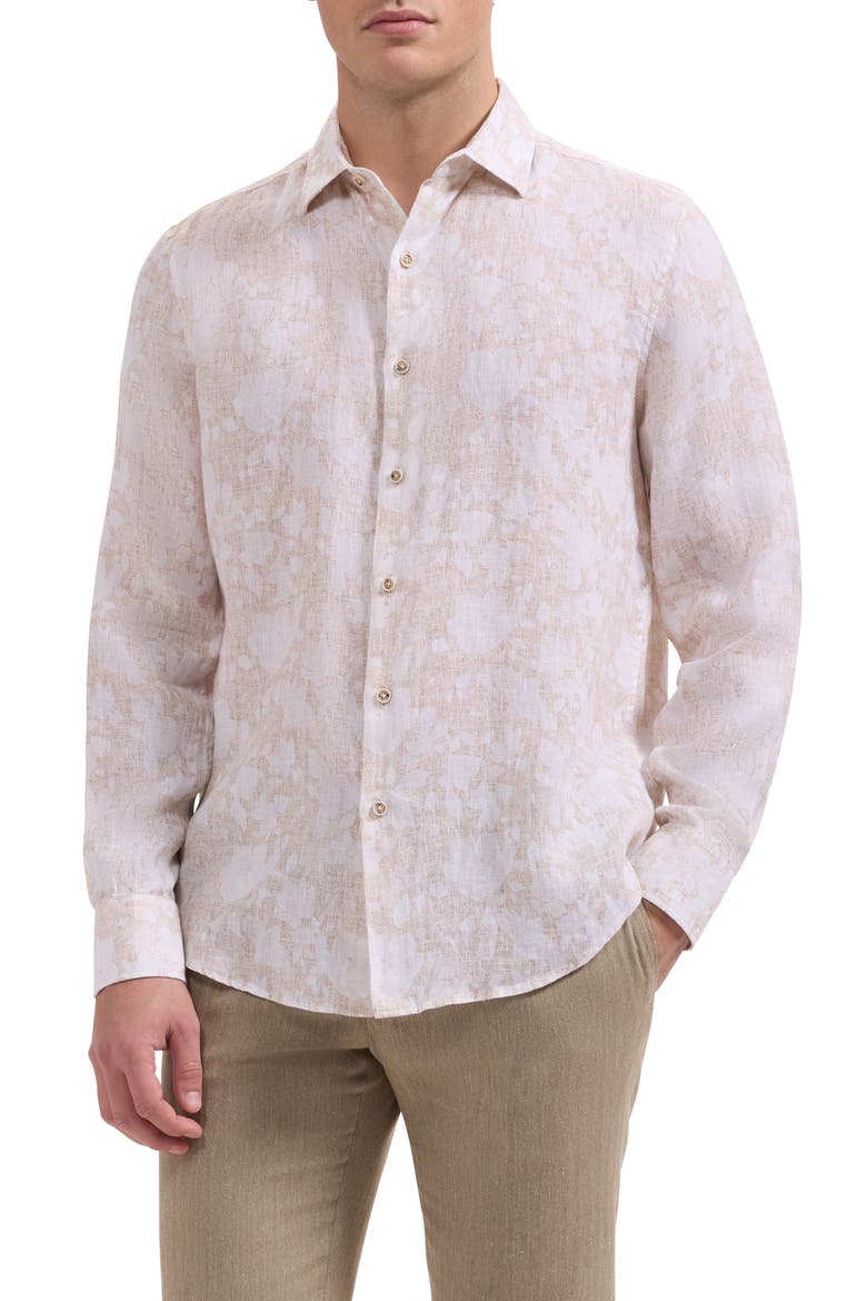 Julian Linen Button-Up Shirt, Main, color, DESERT