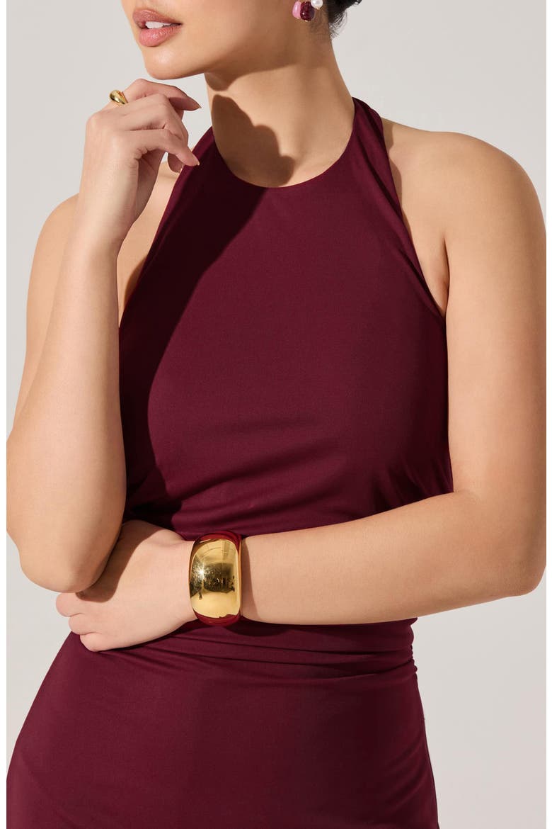 Zaira Halter Midi Dress, Alternate, color, WINE