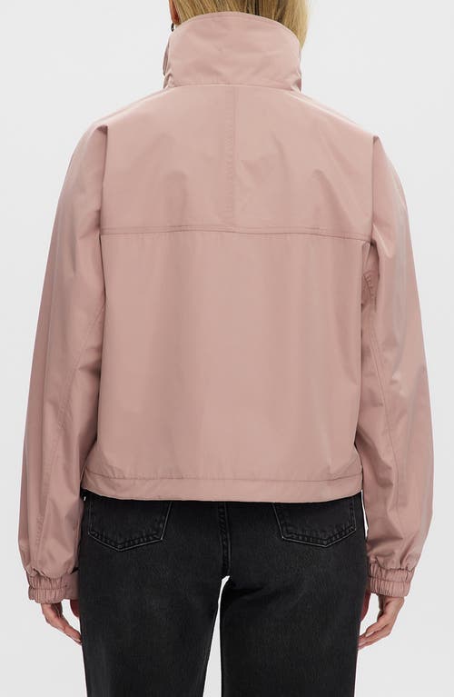 Noize Skye Stand Collar Drawcord Rain Jacket In Pink Clay