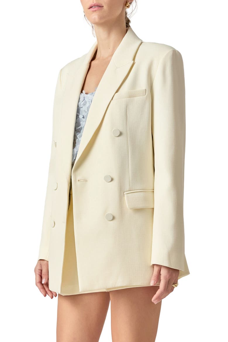 Double Breasted Jacket, Alternate, color, CREAM