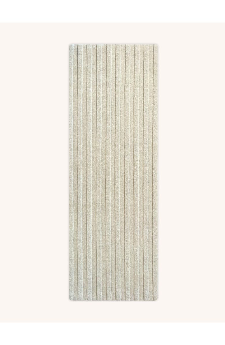 Maison Deux Solid Stripe Rug, Main, color, Off-White