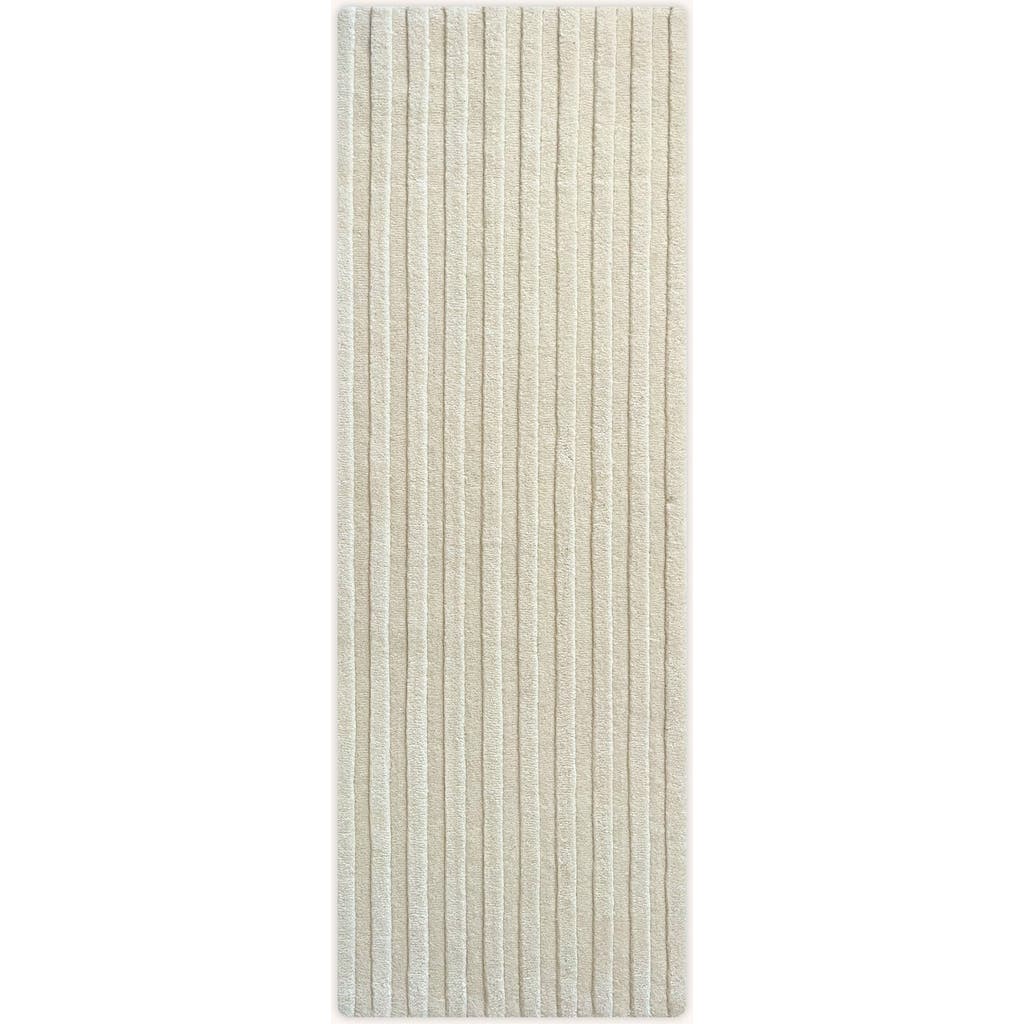 Maison Deux Solid Stripe Rug In Neutral