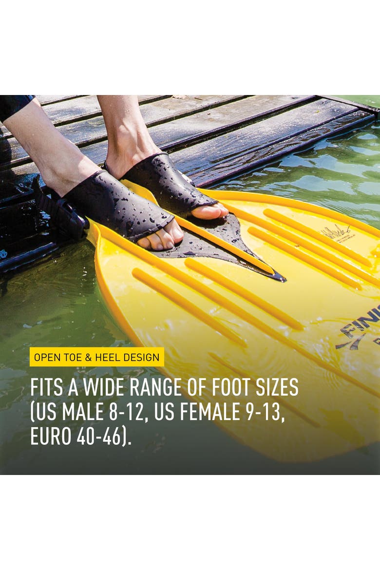 Rapid Monofin With Flexible Blade for Dolphin Kick Training, Core & Leg Strengthening, Quick-Release Strap, Alternate, color, Yellow