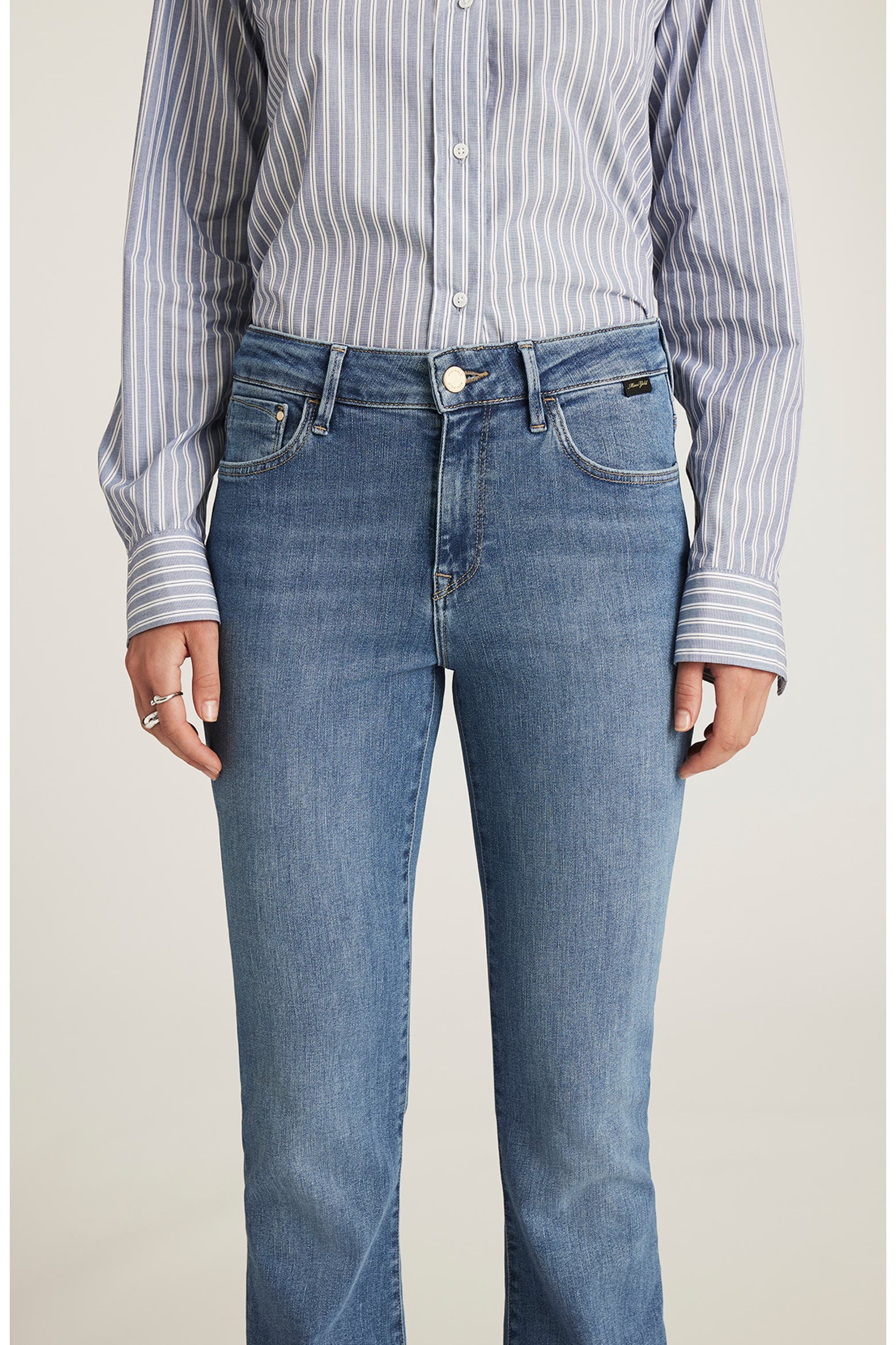 High Rise Building Button Washing Mavi Jeans Sydney High Rise Flare Jeans (Women) | Nordstrom