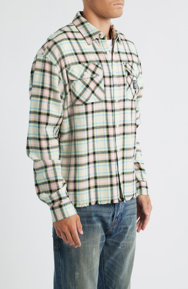 Billionaire Boys Club BB Dust Storm Plaid Button-Up Shirt, Alternate, color, Winter White