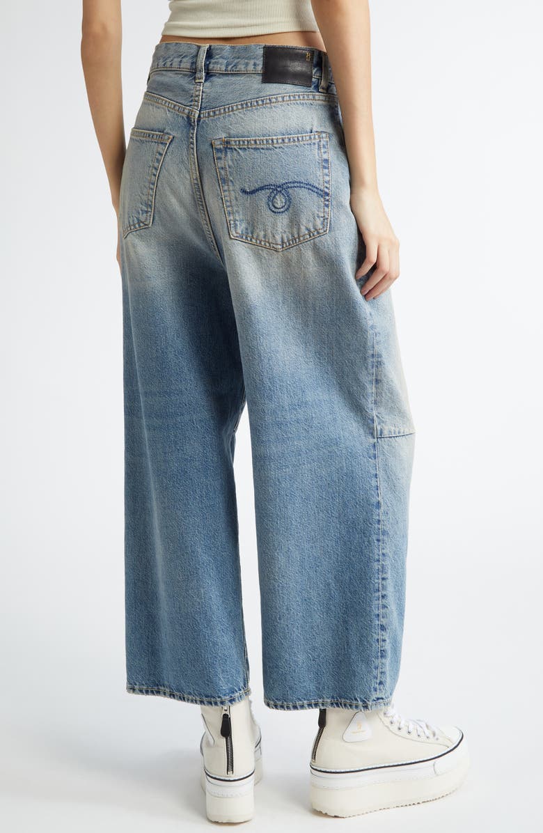 R13 Pleated Crop Wide Leg Jeans, Alternate, color,