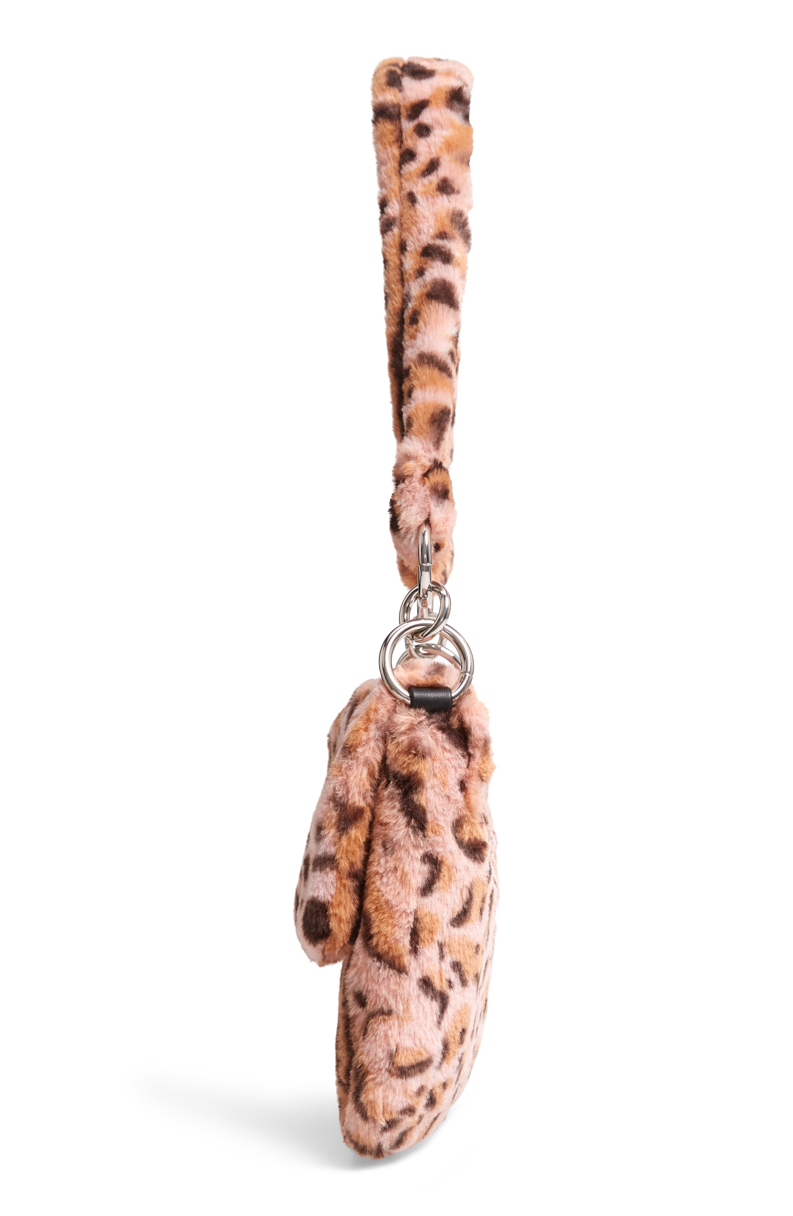 Topshop Teddy Leopard Print Faux Fur Shoulder Bag, Alternate, color, 