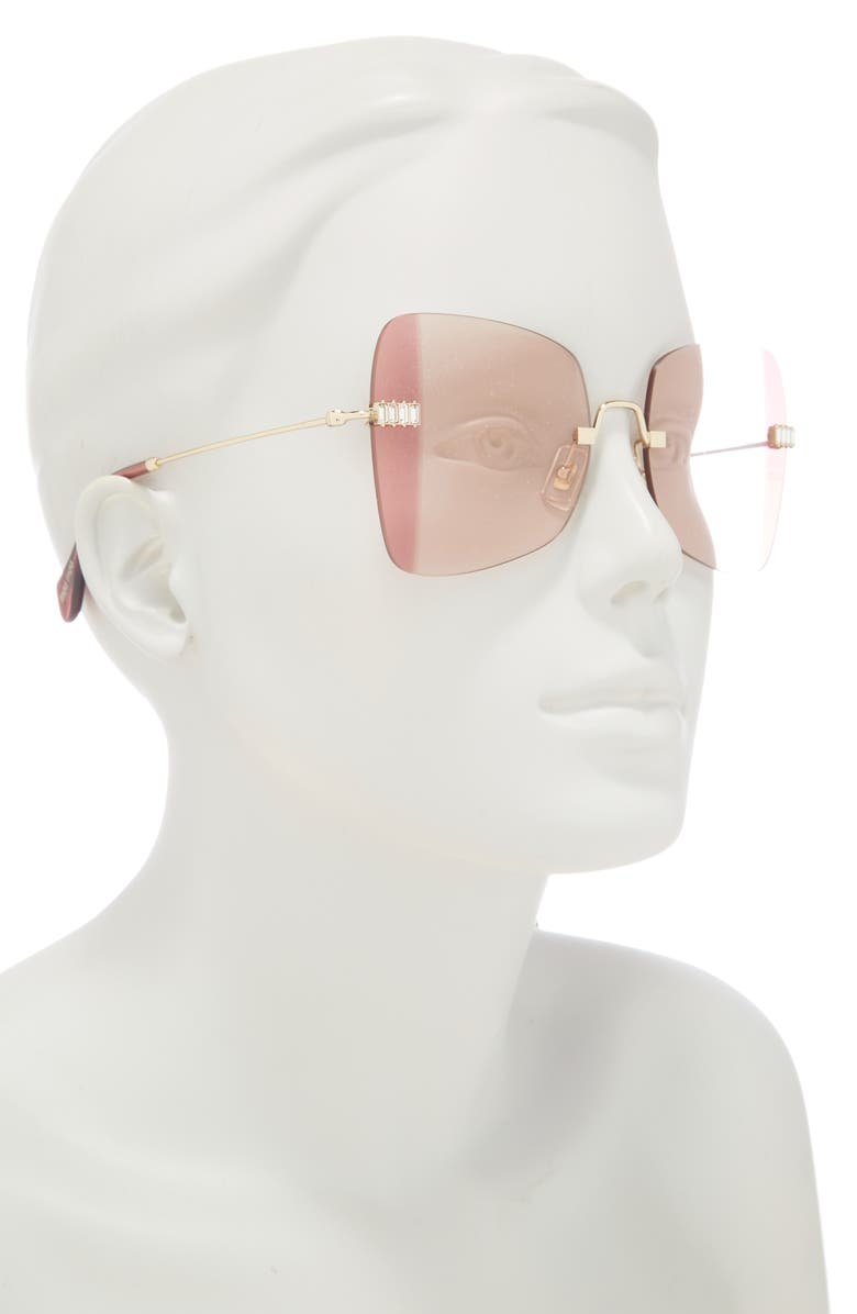 Miu Miu 59mm Irregular Sunglasses, Alternate, color, Matte Pale Gold