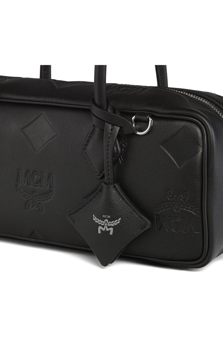 MCM Small Aren East West Shoulder Bag in Maxi Monogram Leather, Alternate, color, Black