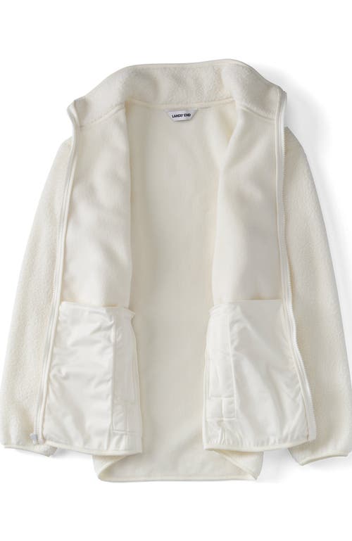 Lands' End Cozy High Pile Full Zip Fleece Jacket In Neutral