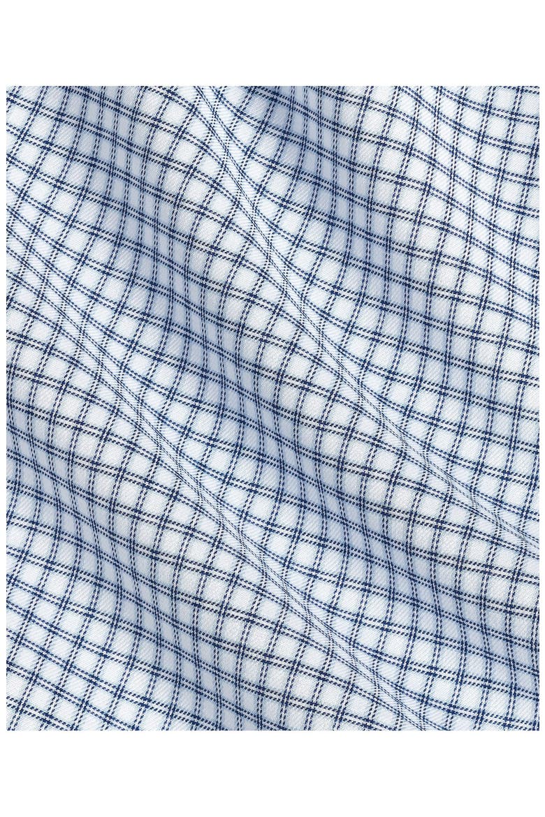 Trim Fit Check Stretch Twill Shirt, Alternate, color, WHITE/ NAVY