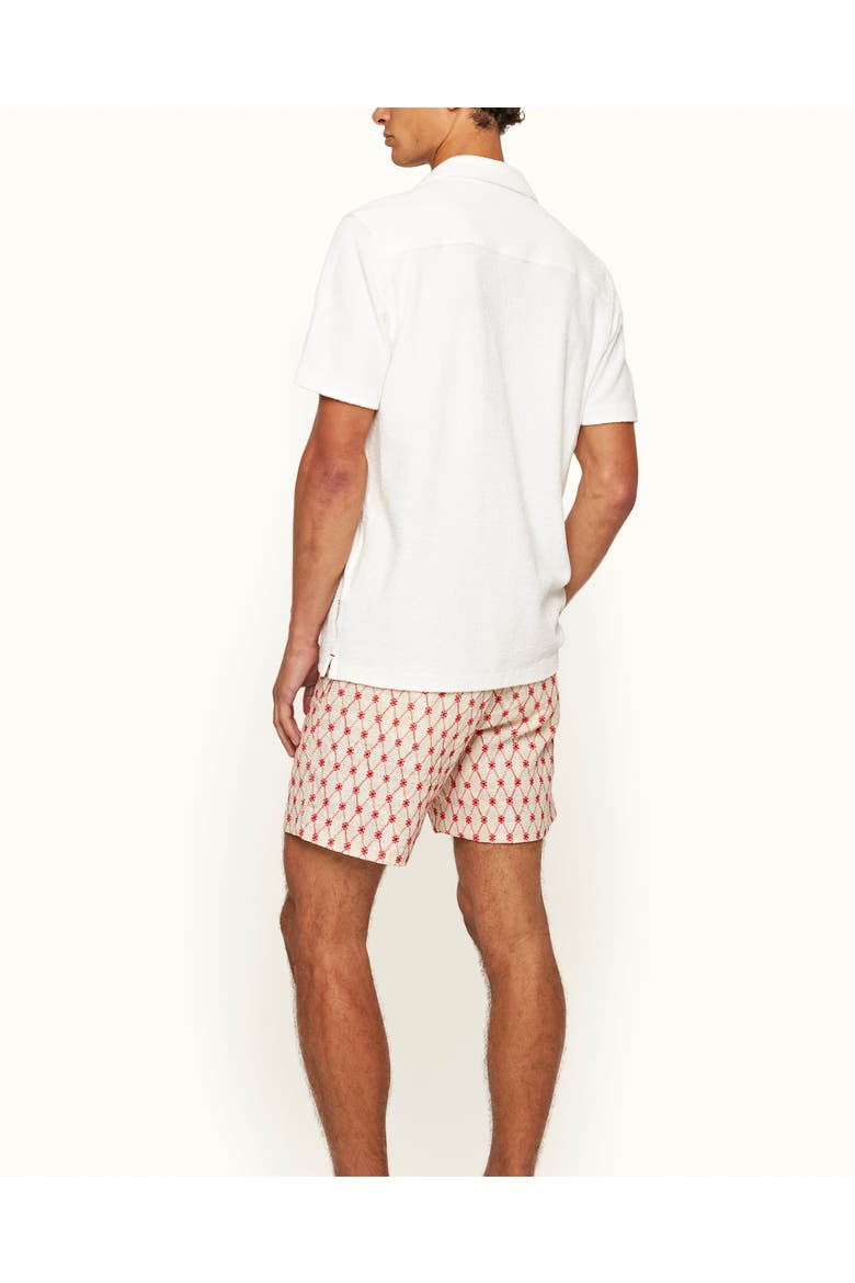 Alex Cotton-Linen Relaxed-Fit Shorts, Alternate, color, SUMMER RED/WHITE SAND