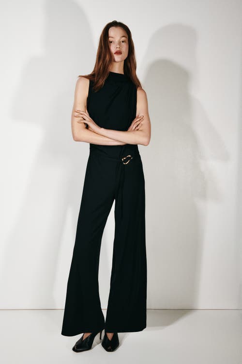 H&M Draped Jumpsuit in Black at Nordstrom, Size Medium