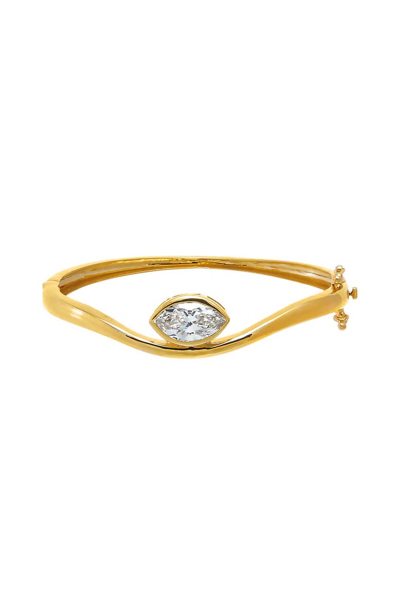 BY ADINA EDEN Lab Grown Diamond Marquise Bezel Bangle Bracelet 14K, Alternate, color, 14K Gold