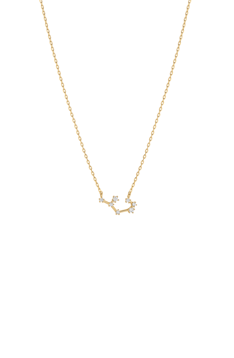 14k Gold Constellation Zodiac Necklace, 12 Zodiac Constellation Holiday Gift Idea