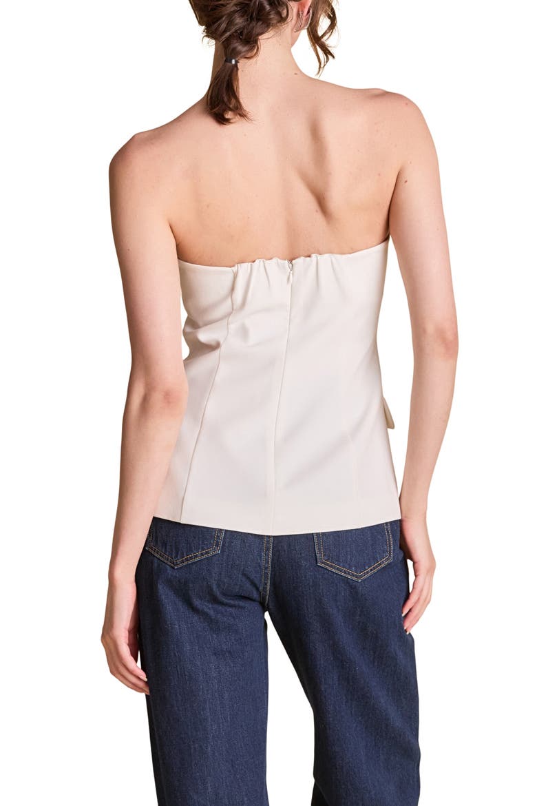 Button Strapless Top, Alternate, color, IVORY
