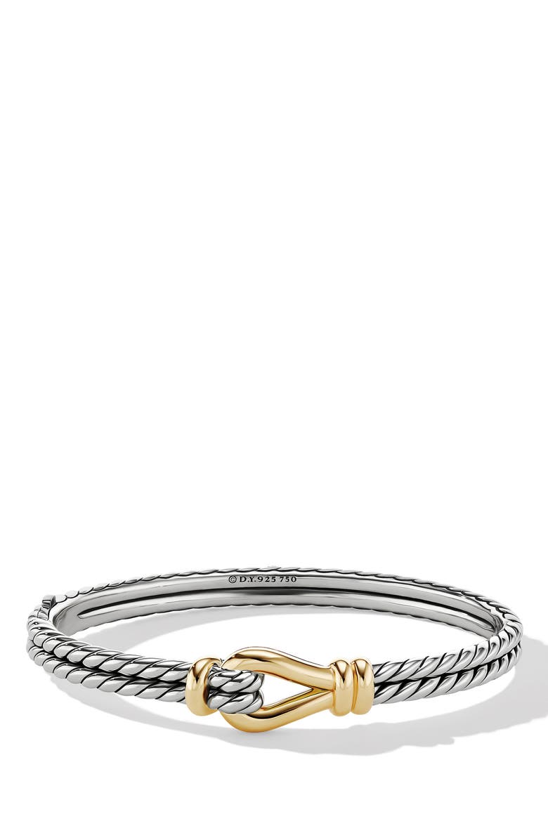 David Yurman Thoroughbred Loop Bracelet with 18K Yellow Gold, Main, color, 