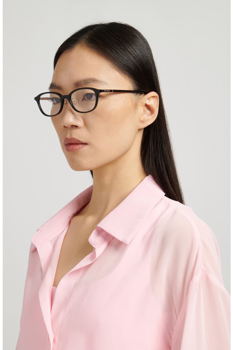 aisha 51mm oval optical glasses, Alternate, color, BLACK