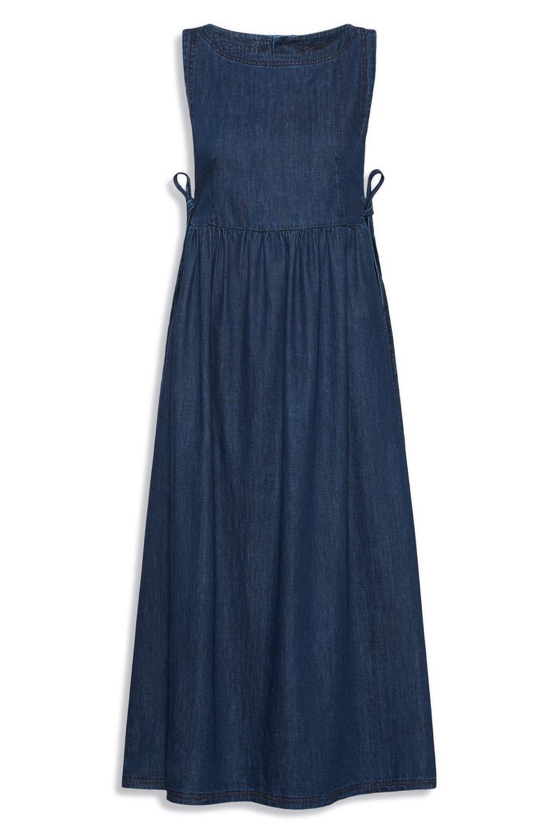 Weekend Max Mara Sleeveless Cotton Denim Dress, Alternate, color, Navy