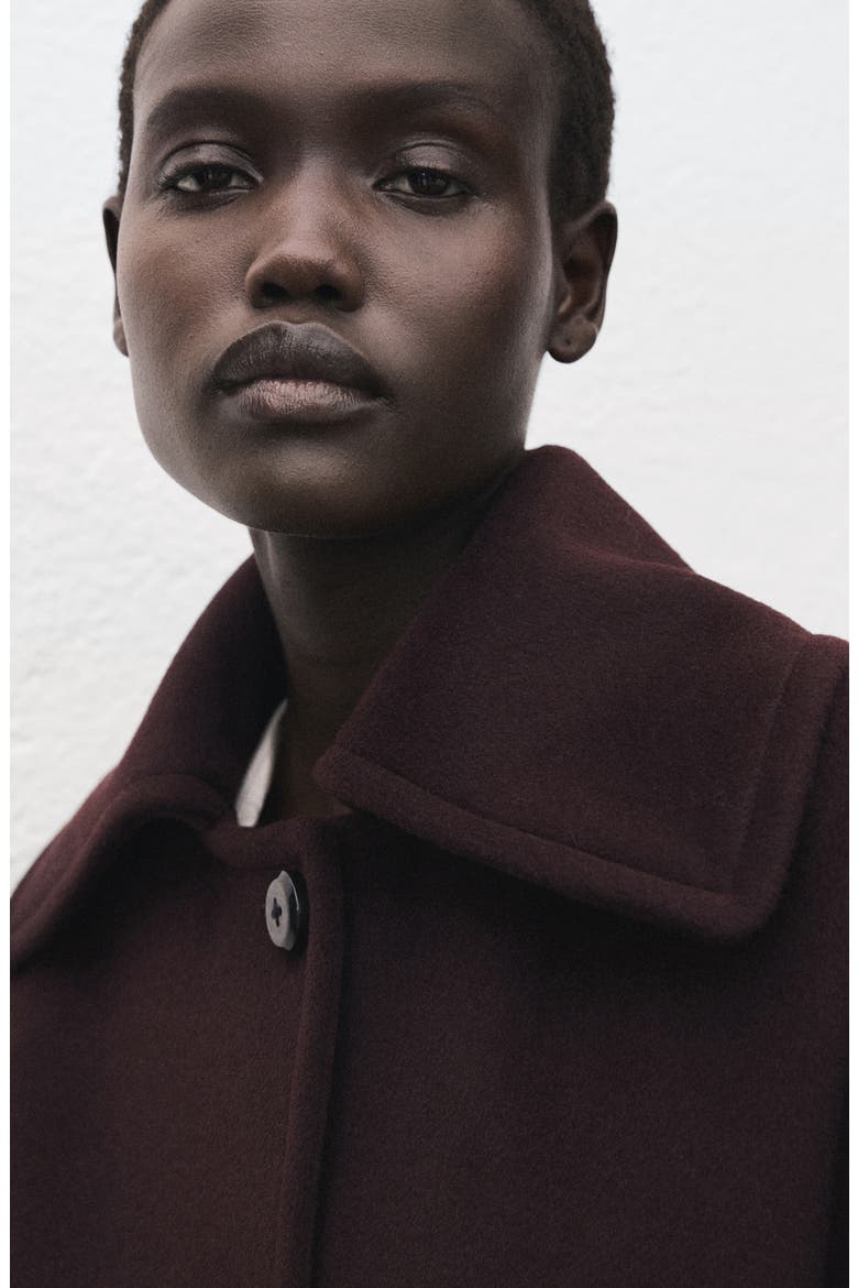 Wool Blend Crop Jacket, Alternate, color, MAROON
