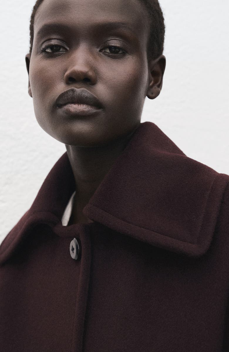 MANGO Wool Blend Crop Jacket, Alternate, color, Maroon