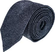Trafalgar Esteban Scrolling Vines Tone on Tone Patterned Silk Necktie