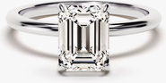 DLORIA Valentina Moissanite 3 ct. t.w. Emerald Cut Solitaire Ring in Gold Vermeil