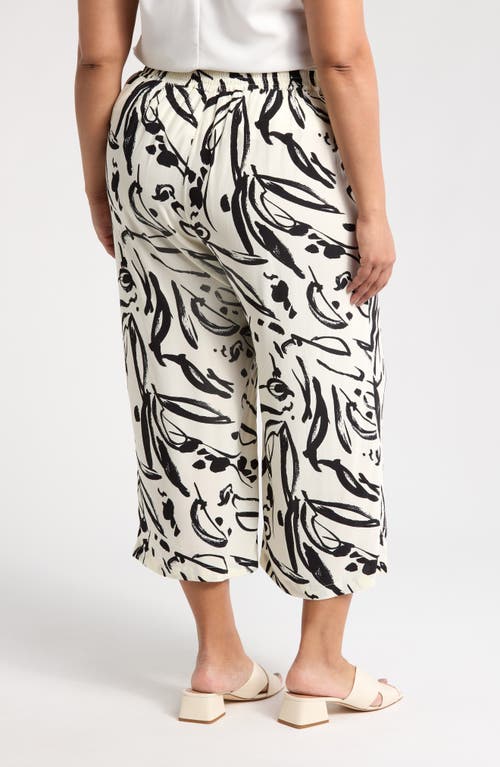 T Tahari Crop Wide Leg Palazzo Pants In White