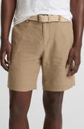 Vince Flat Front Slub Hemp Chino Shorts