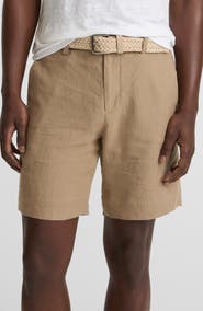 Vince Flat Front Slub Hemp Chino Shorts