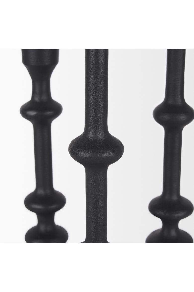 Paolo Set of 3 Matte Metal Candle Holders, Alternate, color, Black