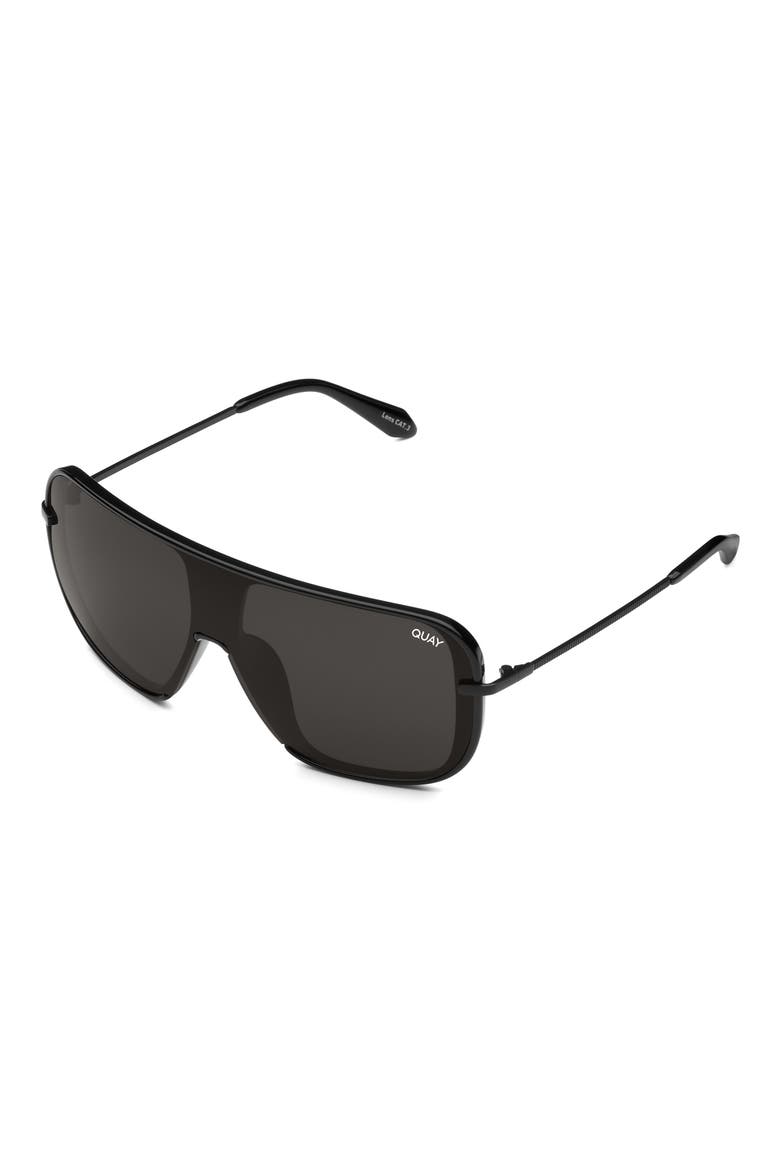 Take a Number 55mm Polarized Shield Sunglasses, Alternate, color, BLACK/ BLACK POLARIZED