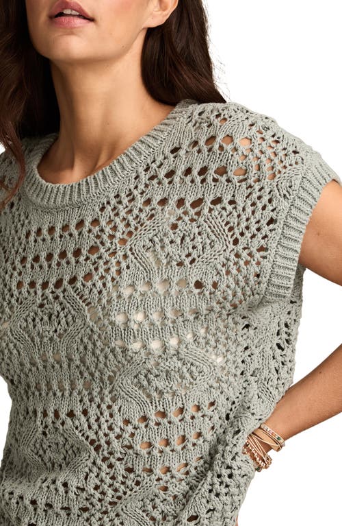 Lucky Brand Open Knit Sleeveless Sweater In Gray