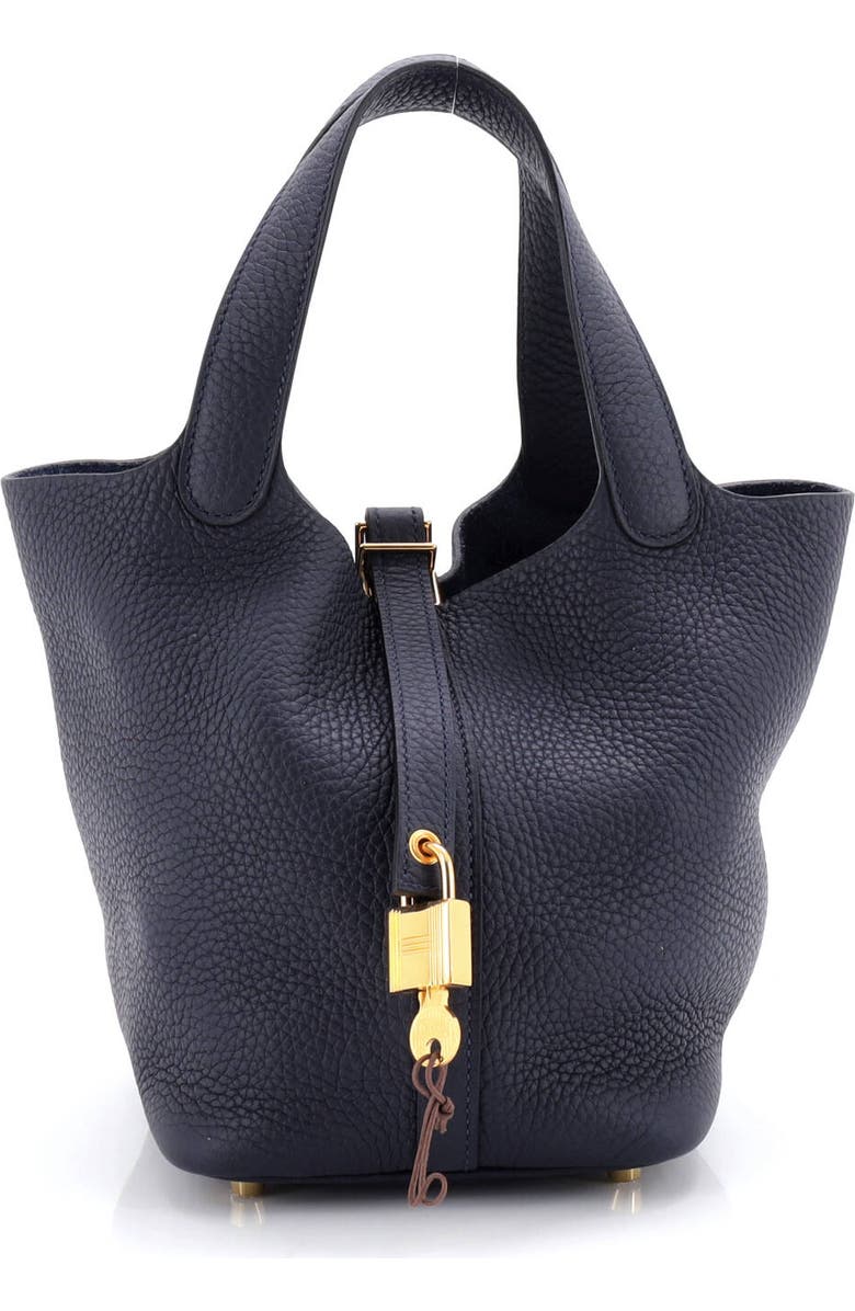 Pre-Owned Hermes Picotin Lock Bag Clemence PM, Main, color, Bleu Nuit