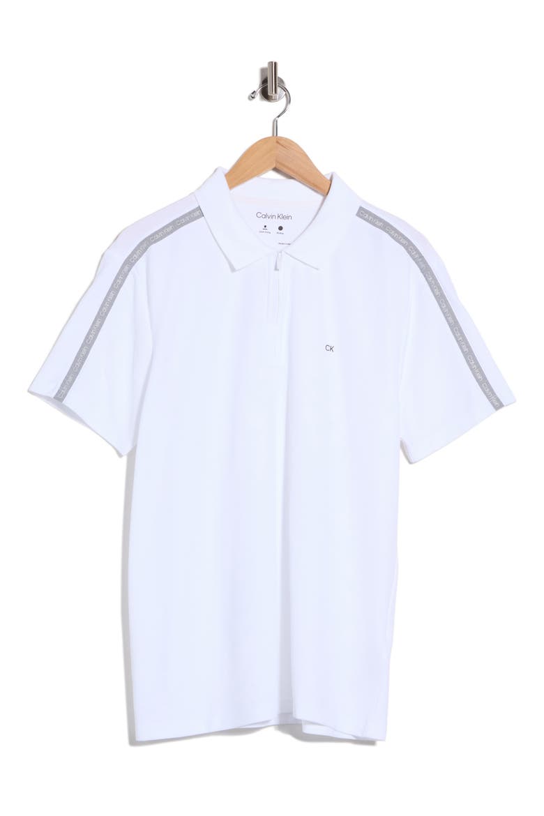 Logo Tape Zip Polo, Alternate, color, BRIGHT WHITE