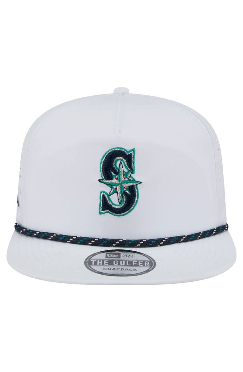 New Era Men's New Era White Seattle Mariners Perforated Golfer Snapback Hat, Alternate, color,