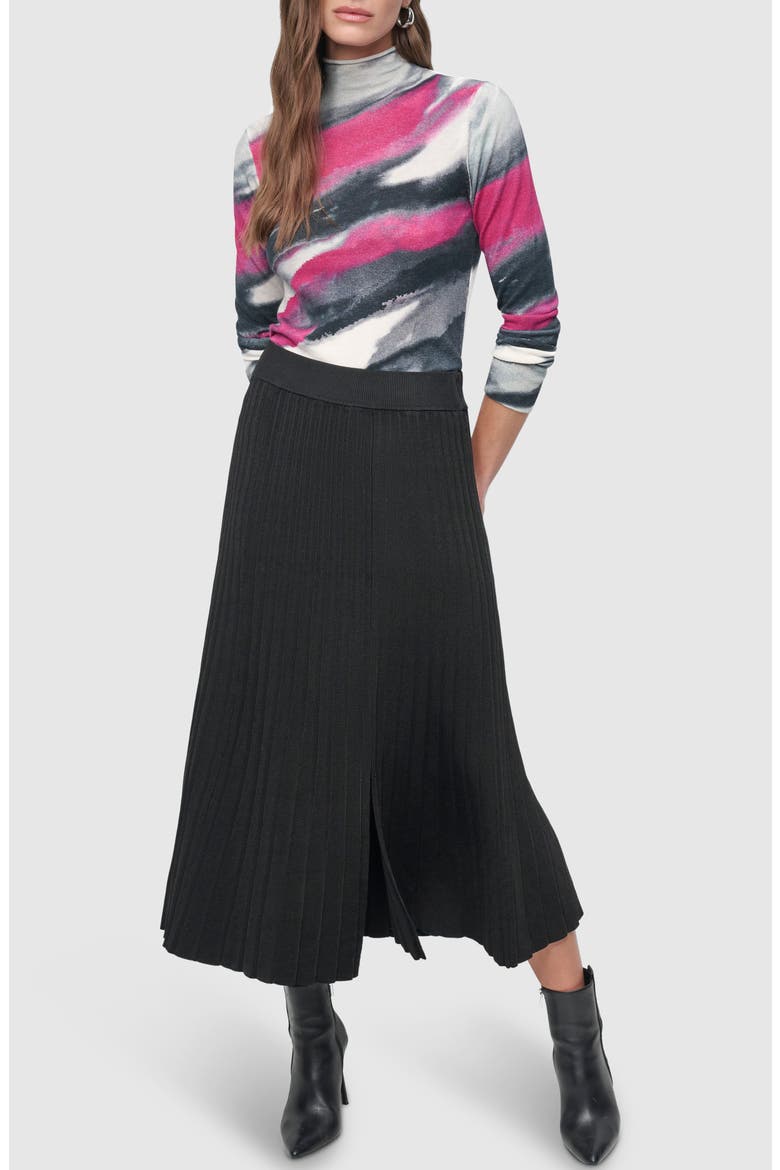 Rib Sweater Skirt, Alternate, color, BLACK