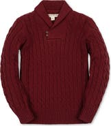 Hope & Henry Kids' Organic Long Sleeve Striped Shawl Collar Sweater