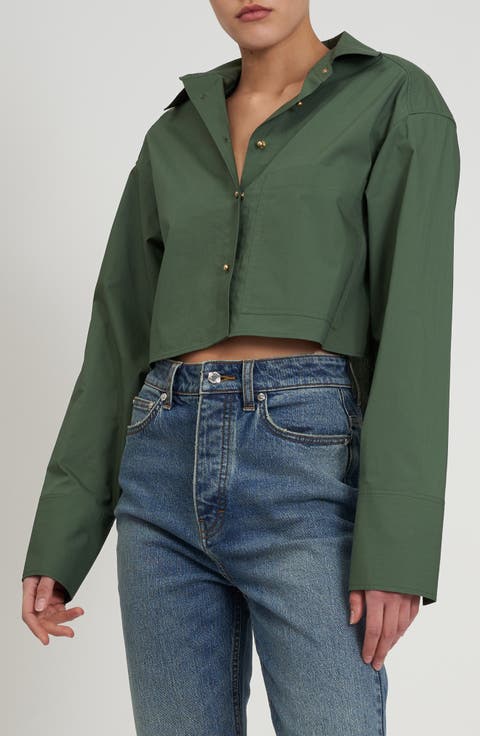 Layne Crop Button-Up Shirt