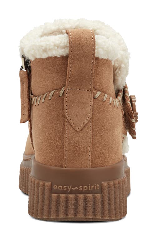 Easy Spirit Brendan Faux Fur Trim Bootie In Brown