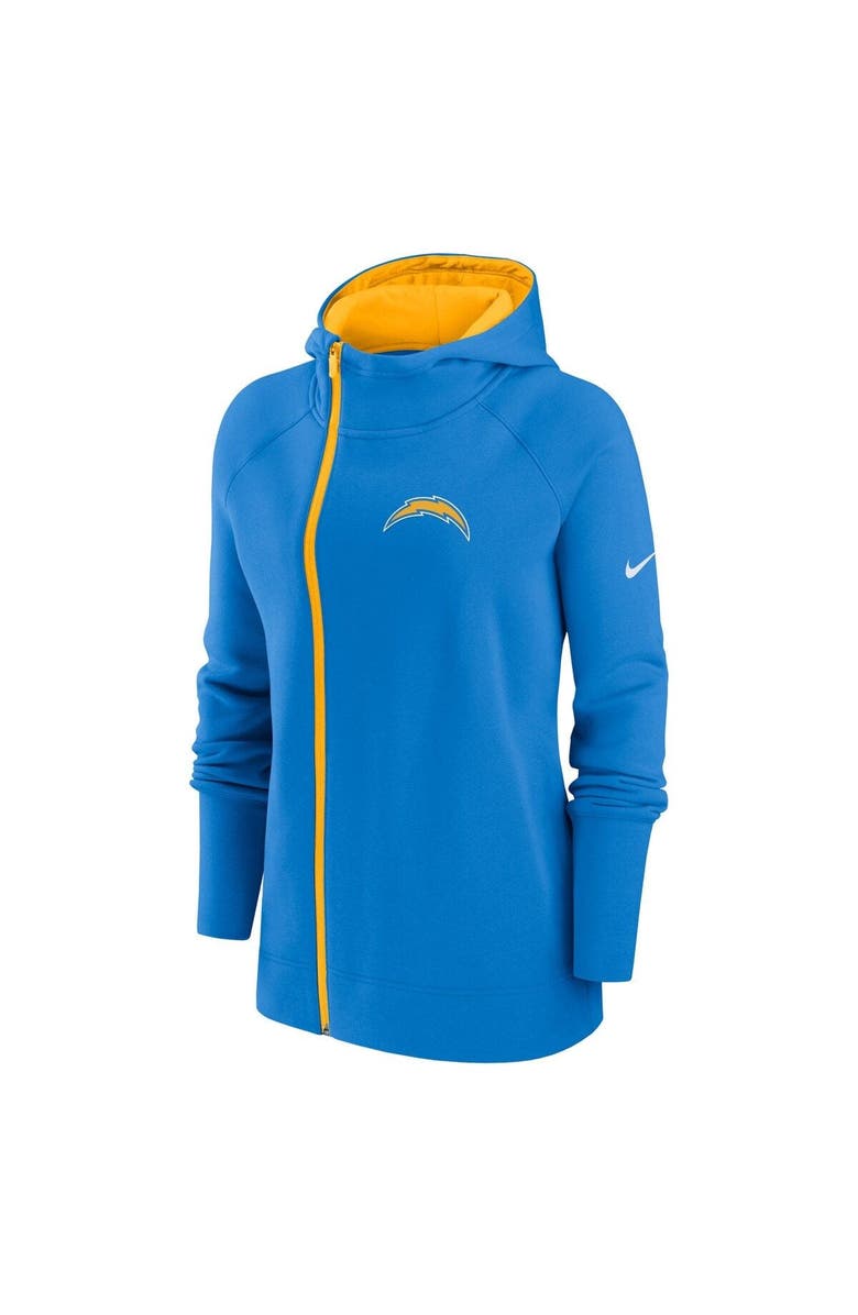 Nike Women's Nike Powder Blue Los Angeles Chargers Asymmetrical Raglan Full-Zip Hoodie, Alternate, color, Powder Blue